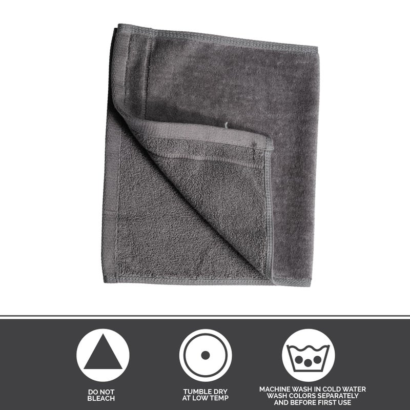 Creative Scents Personalized Initial Fingertip Towels - 2 Pack 11 x 18 Inches - Silver Embroidery On Gray Towel  Modern Monogrammed Towels  Great Initial Gift for Women  Teachers  Friends  Bridesmaids Initial M - Image 5